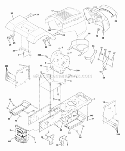 Page A Diagram and Parts List for WE12538G 2000 Husqvarna Lawn Tractor