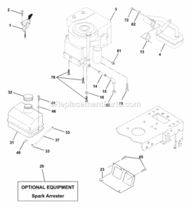 Page E Diagram and Parts List for WE12538G 2000 Husqvarna Lawn Tractor
