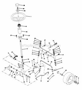 Page J Diagram and Parts List for WE125N38A 1999 And Before Husqvarna Lawn Tractor