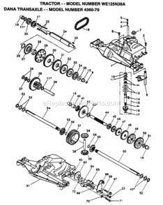 Page B Diagram and Parts List for WE125N38A 1999 And Before Husqvarna Lawn Tractor