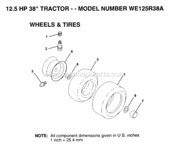 Page Q Diagram and Parts List for WE125R38A 1993 Husqvarna Lawn Tractor