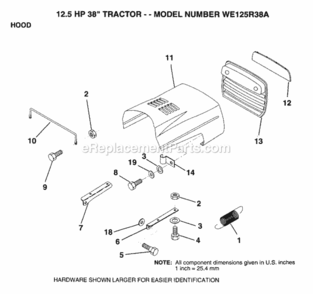 Page I Diagram and Parts List for WE125R38A 1993 Husqvarna Lawn Tractor