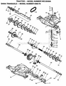Page B Diagram and Parts List for WE12N38A 1999 And Before Husqvarna Lawn Tractor