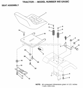 Page I Diagram and Parts List for WE12N38C 1996 Husqvarna Lawn Tractor