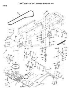 Page C Diagram and Parts List for WE12N38D 1997 Husqvarna Lawn Tractor