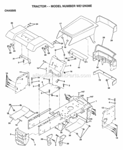 Page A Diagram and Parts List for WE12N38E 1997 Husqvarna Lawn Tractor