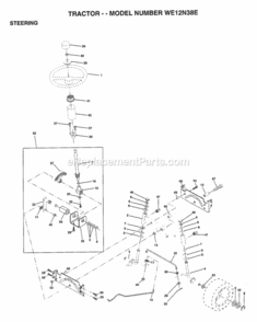 Page J Diagram and Parts List for WE12N38E 1997 Husqvarna Lawn Tractor
