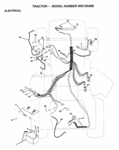 Page E Diagram and Parts List for WE12N38E 1997 Husqvarna Lawn Tractor