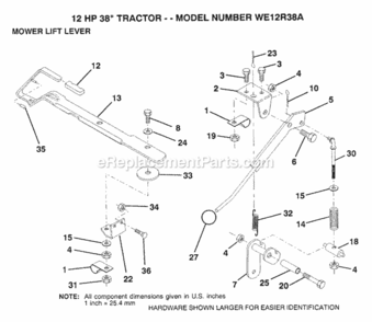 Page L Diagram and Parts List for WE12R38A 1993 Husqvarna Lawn Tractor