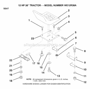 Page M Diagram and Parts List for WE12R38A 1993 Husqvarna Lawn Tractor