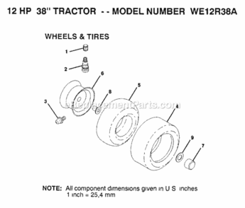 Page Q Diagram and Parts List for WE12R38A 1993 Husqvarna Lawn Tractor