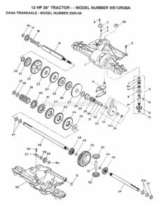 Page B Diagram and Parts List for WE12R38A 1993 Husqvarna Lawn Tractor