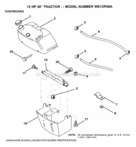 Page C Diagram and Parts List for WE12R38A 1993 Husqvarna Lawn Tractor