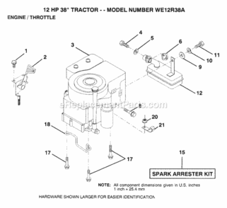 Page F Diagram and Parts List for WE12R38A 1993 Husqvarna Lawn Tractor