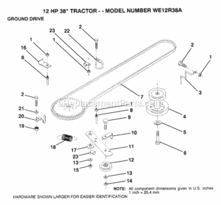 Page I Diagram and Parts List for WE12R38A 1993 Husqvarna Lawn Tractor