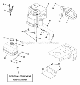 Page E Diagram and Parts List for WE1338A 2003 Husqvarna Lawn Tractor