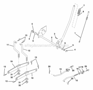 Page G Diagram and Parts List for WE1338A 2003 Husqvarna Lawn Tractor