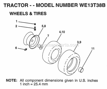 Page K Diagram and Parts List for WE13T38A 1998 Husqvarna Lawn Tractor