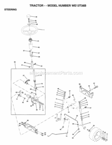 Page J Diagram and Parts List for WE13T38B 1998 Husqvarna Lawn Tractor