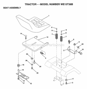 Page I Diagram and Parts List for WE13T38B 1998 Husqvarna Lawn Tractor