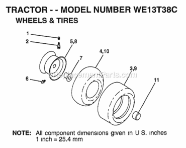 Page J Diagram and Parts List for WE13T38C 1999 Husqvarna Lawn Tractor