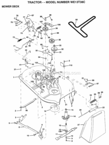 Page F Diagram and Parts List for WE13T38C 1999 Husqvarna Lawn Tractor