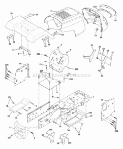 Page A Diagram and Parts List for WE13T38D 2001 Husqvarna Lawn Tractor