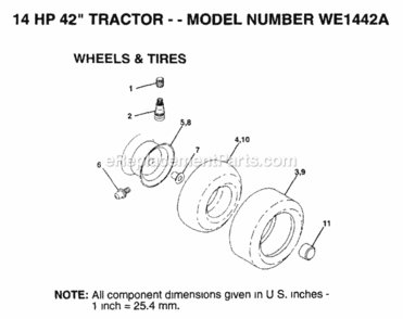 Page K Diagram and Parts List for WE1442A 1993 Husqvarna Lawn Tractor