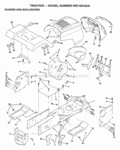 Page A Diagram and Parts List for WE145H42A 1997 Husqvarna Lawn Tractor