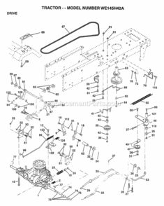 Page C Diagram and Parts List for WE145H42A 1997 Husqvarna Lawn Tractor