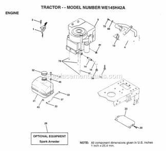 Page E Diagram and Parts List for WE145H42A 1997 Husqvarna Lawn Tractor