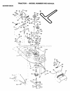 Page G Diagram and Parts List for WE145H42A 1997 Husqvarna Lawn Tractor