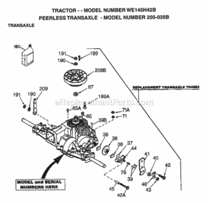 Page J Diagram and Parts List for WE145H42B 1997 Husqvarna Lawn Tractor