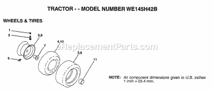 Page K Diagram and Parts List for WE145H42B 1997 Husqvarna Lawn Tractor
