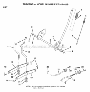 Page F Diagram and Parts List for WE145H42B 1997 Husqvarna Lawn Tractor