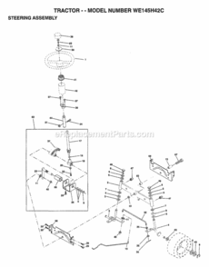 Page J Diagram and Parts List for WE145H42C 1998 Husqvarna Lawn Tractor