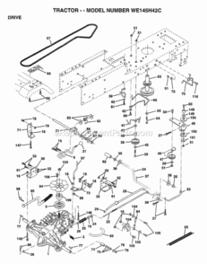 Page C Diagram and Parts List for WE145H42C 1998 Husqvarna Lawn Tractor