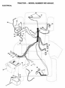 Page D Diagram and Parts List for WE145H42C 1998 Husqvarna Lawn Tractor