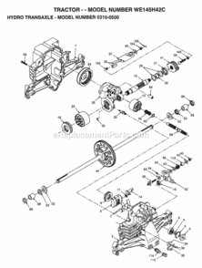 Page F Diagram and Parts List for WE145H42C 1998 Husqvarna Lawn Tractor