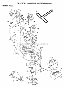 Page G Diagram and Parts List for WE145H42C 1998 Husqvarna Lawn Tractor