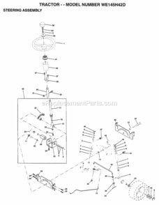 Page J Diagram and Parts List for WE145H42D 1998 Husqvarna Lawn Tractor