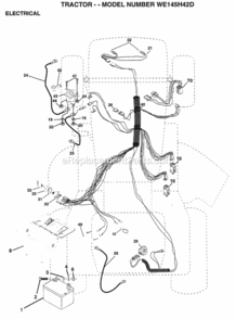 Page D Diagram and Parts List for WE145H42D 1998 Husqvarna Lawn Tractor