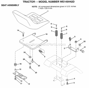 Page I Diagram and Parts List for WE145H42D 1998 Husqvarna Lawn Tractor