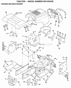 Page A Diagram and Parts List for WE145H42E 1999 Husqvarna Lawn Tractor