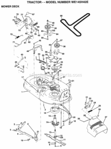Page F Diagram and Parts List for WE145H42E 1999 Husqvarna Lawn Tractor
