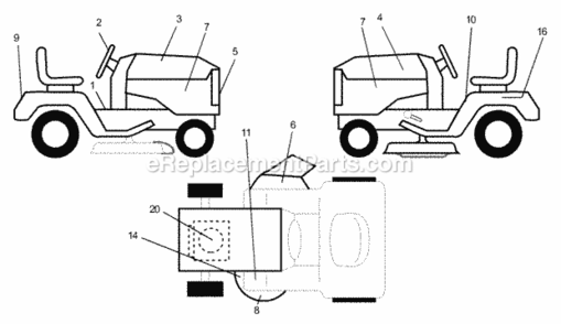 Page B Diagram and Parts List for WE145H42F 1999 Husqvarna Lawn Tractor