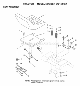 Page H Diagram and Parts List for WE15T42A 1999 Husqvarna Lawn Tractor