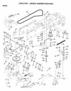 Page C Diagram and Parts List for WE1642A 1997 Husqvarna Lawn Tractor