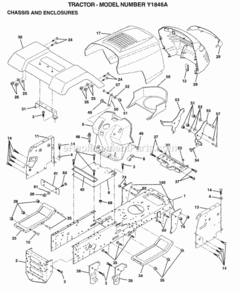Page A Diagram and Parts List for WG1036A 1999 And Before Husqvarna Lawn Tractor