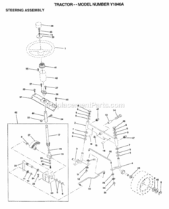 Page J Diagram and Parts List for WG1036A 1999 And Before Husqvarna Lawn Tractor